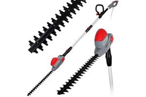 NETTA Pole Hedge Trimmer Long Reach Telescope - 550W Power, 2.7m Extendable Reach, 135° Adjustable Head, 2-Way Safety Switch, Shoulder Strap and 10m Cable
