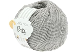 LANA GROSSA Cool Wool Baby | 100% Schurwolle Merino, filzfrei | Handstrickgarn aus 100% Schurwolle (Merino) | 50g Wolle zum Stricken & Häkeln | 220m Garn FB 206