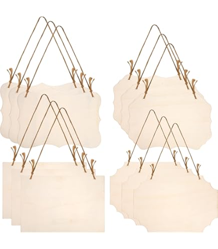 Insegna In Legno Naturale Rayher - 40x15x0.6cm Con Filo Di Juta - Per Fai Da Te E Decorazioni