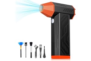 ALONGSTAR Electric Air Duster 4 Gear Adjustable 130000RPM Compressed Air Dusters for Computer Keyboard, Rechargeable Cordless Air Duster for Outdoors, Car, Home Cleaning (Orange)