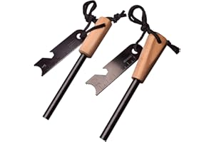VIOFOTT Feuerstarter,Traditioneller Feuerstarter,Feuerstein-Blöcke,Feuerstahl mit Handmade,Feuerstein mit starkem Funkenflug für Camping, Outdoor, Survival(1er Set). (2)