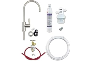 FINERFILTERS Kit de filtre à eau sous évier 3M avec filtre à bactéries AP2-C405-SG Système de bricolage complet (robinet en nickel brossé)