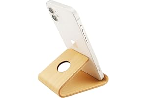 Smartify® Handyhalter Birkenholz - Holz Handy Ständer für iPhone, Samsung, iPad, Kindle - Handyhalterung für Büro, Bett & Schreibtisch - Ergonomische Halterung Smartphone Holz