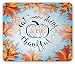 Produktbild Quote Mouse Pad, Eat Drink and Be Thankful Quote for Thanksgiving with Fall Leaves, Standard Size Rectangle Non-Slip Rubber Mousepad, Sky Blue Dark Orange and Black