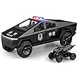 MTG Metro Toys & Gift - Tesla Cybertruck-Police | 1:24 Scale | Die-cast Model Metal Pull Back Toy car for Kids with Openable Doors & Light, Music Toy Vehicle for Kids 【Colors as Per Stock】