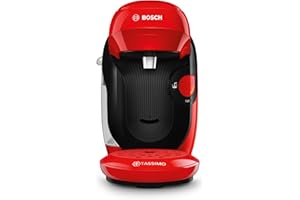 Bosch - Cafetera Tassimo Style Friendly, Hasta 70 bebidas, OneTouch, INTELLIBREW™, Rojo, TAS113E