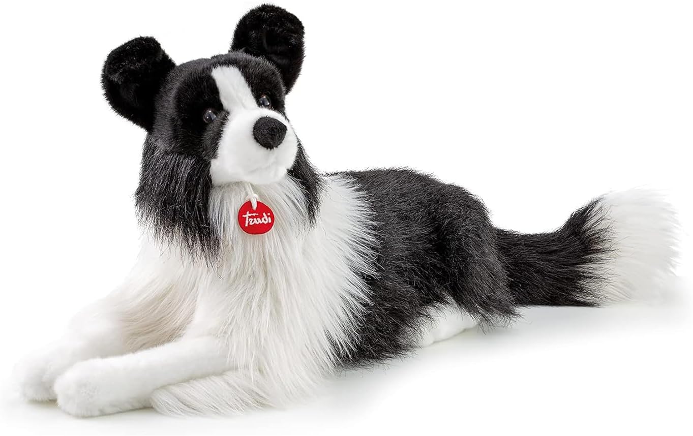 Trudi Border Collie Scott Peluche de Perro, cumpleaños. | 22x33x55cm Talla XL | Perros de Peluche clásicos | Modelo TUDN9000