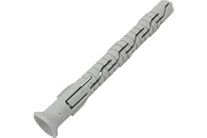 AERZETIX - C67078 - Juego de 50 tacos universales Ø8x80mm con brida biselada/fresada - en poliamida - mampostería fijación hormigón ladrillo bloque cemento trabajo edificio tornillo construcción