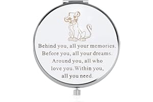 FEELMEM The Lion Inspire Gift Lion Compact Mirror Inspiration Gift Lion Simba Fans Gift Behind You All Your Memories