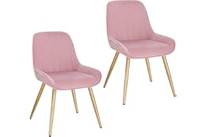 Lestarain 2 sztuki krzesła do jadalni, krzesło do kuchni retro, krzesło do salonu, aksamitne siedzisko, krzesło retro z metalowymi nogami, krzesło dla gości, różowy