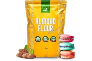Q HONEY Farina di Mandorle 1kg | QUALITÀ EXTRA FINE | BUSTA RICHIUDIBILE | Naturale Scottata Farina di Mandorle 100% Senza Glutine