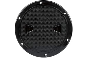 Seaflo 4 " – 8" Negro Circular Antideslizante inspección escotilla W/Desmontable Cubierta
