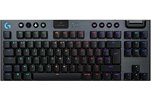 Logitech G G915 X LIGHTSPEED TKL Clavier gaming sans fil ultra-plat, touches PBT double couche, touches entièrement programmables, rétroéclairage RVB, GL Brown Tactile - PC/Mac, FRA AZERTY - Noir
