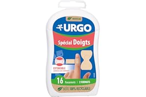 Urgo - Pansements Spécial Doigts - Suit les mouvements - Résiste à l'eau - 16 pansement 2 formats