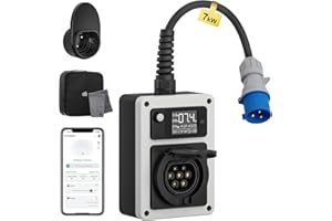 dé Mobile Wallbox 7,4kW 32A con App, Colonnina Ricarica Auto Elettrica, Stazione di Ricarica 7,4kW con Contatore Elettrico e Scheda RFID, per e-208 e Altri EV e PHEV