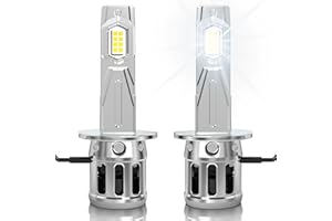 KOHYIER H1 Halogen Lampen +600% Helligkeit, 20000LM 100W Superhell 6000K Xenon Weiß 12V Auto H1 Abblendlicht Halogen Glühbirne, 2 Stück