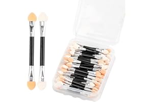 XIXKOLYU 20 sztuk pędzli do cieni do powiek, Sponge Eyeshadow Brush, dwustronny pędzel do cieni, jednorazowy aplikator cieni do powiek