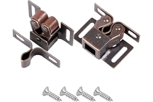 Derbway Lot de 10 loquets de porte à double rouleau avec vis pour placard