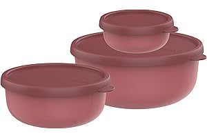 Mepal - Mikrowellengeschirr set 3-teilig Lumina - Frischhaltedosen mit Deckel für Kühlschrank, Gefrierschrank, Dampfgarer & Mikrowelle - Aufbewahrungsbox - 250 + 750 + 1500 ml - Vivid mauve