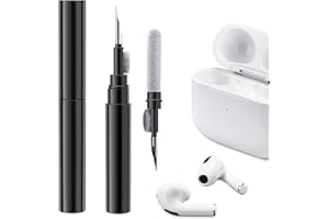 ICARER Clean Kit para AirPods Pro 3 AirPods Pro 2 AirPods Pro AirPod 2/3/4, 3 en 1 Kit de Limpieza Auriculares multifunción Herramienta Cepillo Suave Flocado Esponja para iPhone Cámara Teclado-Negro