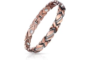 YINOX Damska miedziana bransoletka, na magnes biżuteria damska, 40 g, Miedź