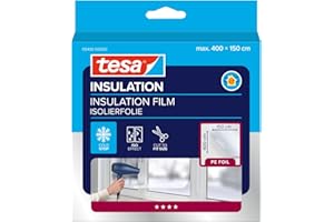 Tesa Moll Thermo Cover Window Pellicola Isolante per Finestre - Isolante Termico Trasparente per le Finestre - Include Nastro Biadesivo per Una Facile Installazione - 4 m x 1.5 m