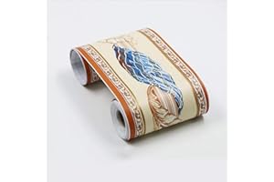 GouieRylin Carta da parati autoadesiva per bordo del bagno, impermeabile, bordi per pareti della cucina, in PVC, rimovibile, bordo delle piastrelle vite blu 10cm X 900cm