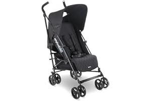 My Babiie MB01 Stroller - from Birth to 4 Years (22kg), Lightweight & Compact Umbrella Fold, Travel Buggy for Toddlers - Black