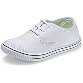 DOCTOR EXTRA SOFT Uniform Tennis Canvas School Shoes with Laces Black & White for Boys & Girls | Memory Foam Cushion & Anti-B