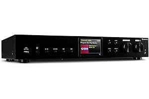 auna iTuner CD HiFi Receiver - CD Player, HiFi Sytsem with Internet Radio, CD-Player with FM Radio, DAB +, Many Connections, WiFi, Spotify Connect, USB, Colour Display, Remote Control, w/BT, Black