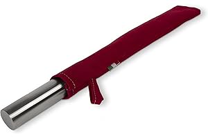 INOXLM LAVORAZIONI INOX Mattarello in acciaio inox per pasta di zucchero impasti cucina pane pizza dolci torte (Custodia Rossa)