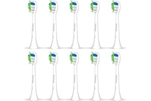 Têtes de brosse à dents de rechange pour Philips Sonicare - Brossettes électriques compatibles avec Sonicare ProtectiveClean, HealthyWhite, FlexCare, EasyClean, Lot de 10 - Blanc