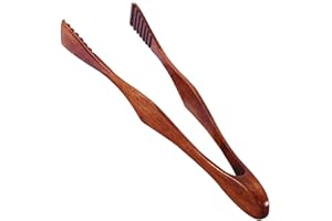 SHFSDHF Brotzange aus Holz, Grillzange aus Bambus, kleine Servierzangen, Grillzangen, Bambus, Küchenzangen, Holz, handgefertigt, für Küche, Camping, Grill, Buffet