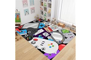 STICKER SUPERB. Alfombras Infantil Gamepad 3D Galaxia Roja Azul Gamer Púrpura Neón Videojuego Chico Adolescente Alfombra de Dormitorio Antideslizante Sala de Estar Alfombra Grande (Multi 2,100 x 150 cm)