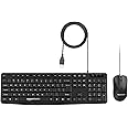 Amazon Basics Wired Keyboard and Mouse Combo l 1200 DPI l for Windows, Mac OS Computer