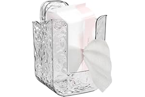 AUFQUWK Wet Wipes Storage Case, Suction Cup Wall Mounted Tissue Box Tissue Holder, Large Opening Refillable Toilet Wipes Container, Transparent Wipes Dispenser for Bathroom Kitchen Storage & Oorganization