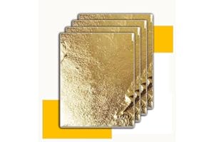 We Art Leaves 100% Pure Edible Gold Leaf, 4.33x4.33 CM, 10Pcs - Transferable Gold Leaf Edible for Cakes, Face Mask, Decorations, Bakery - Perfect Gold Leaves for Art, Painting & Skin Care