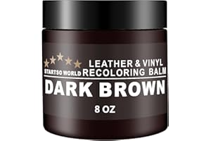 STARTSO WORLD Kit de Rénovation pour Cuir 200ml, Teinture Cuir Marron Foncé pour Meubles, Canapés, Sièges d'Auto - Teinture et Peinture pour Cuir Éraflé et Décoloré