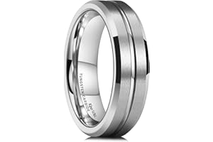 King Will - Alliance en carbure de tungstène 6 mm / 8 mm pour homme et femme, noire, dorée, bleue ou grise, avec rainure, résistante aux rayures, confortable et robuste