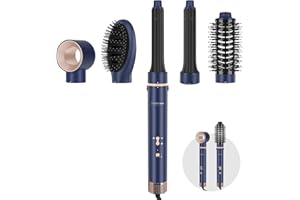 PARWIN PRO BEAUTY Hair Dryer Brush Set, 110000 RPM High-Speed Motor Ionic Hairdryer, Hair Curler, Hot Brush for Hair Styling, Drying, Volumizing, and Curling(Blue)