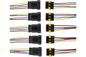 ESUPPORT E Support™ 5 PC 4 Pin vía coche automático enchufe conector eléctrico kit de toma de calibre AWG de alambre a prueba de agua