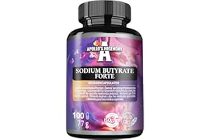 ‎APOLLO'S HEGEMONY Sodium Butyrate Forte 500mg - 100 vegane Kapseln - 100 Tage Vorrat - Nahrungsergänzungsmittel zur Unterstützung der allgemeinen Darmgesundheit - von Apollo's Hegemony