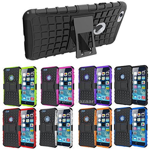 Shockproof Builder Defender Tough Hard Heavy Duty Armour Back Case Cover Pouch With Stand [ For Apple iPhone 6 Plus / 6s Plus in Blue ] [ 5.5
