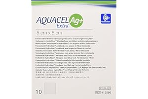 CONVATEC Aquacel AG+ Extra Piastre quadrate per medicazione ferite, 5 x 5 cm