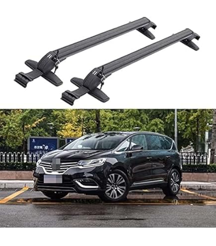 Lot De 2 Barres De Toit - GREEN VALLEY - EDGE 112cm - Aluminium - Railing Fermé - Maxi 100 Kg - Gris - Auto