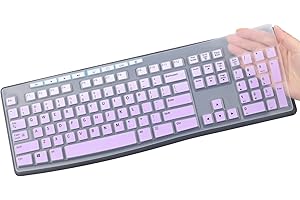 MUBUY-GOL Housse de protection de clavier pour clavier sans fil Logitech MK295 MK275 MK270, Logitech K200 K260 K270 MK200 MK260 (ne convient pas à d'autres modèles de claviers) - Violet ombré