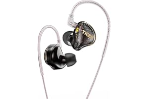 keephifi in Ear Monitor Écouteurs TKZK TK01 IEM,ecouteurs Filaire,écouteurs câblés Super Basse avec câble amélioré, écouteurs sonores stéréo 1DD, écouteurs de Casque HiFi câblés (Noir, sans Micro)