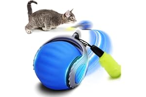 Natwo Speedy Tail Cat Toys for Indoor Cats, Interactive Cat Ball Toy, Smart Interactive Pet Toy Ball, Rechargeable Smart Interactive Pet Toy Ball, 360° Rolling Electric Cats Ball (Blue)