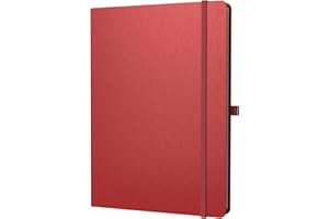 ONAVIA A4 Lined Journal Notebook, 8mm Ruled Notepad, Journaling for Writing, Work, School, Travel and Note Taking, Hardcover 160 Pages (80 Sheets) 8.27 x 11.6 inches (Red)