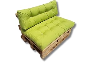 ‎NATALIA SPZOO Natalia Spzoo Palettenkissen Set für Palettenmöbel Sitzkissen und Lehne passend für Paletten 120 x 80 cm (Apfelgrün)